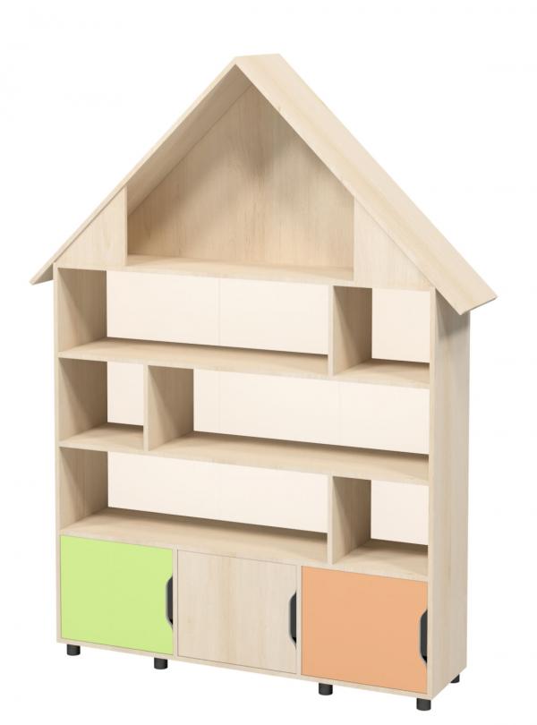 Шафа дитяча "Будиночок" для роздягальні в дитячому садочку, АНШАР ГРУП (59257), 1500х380х2275 мм